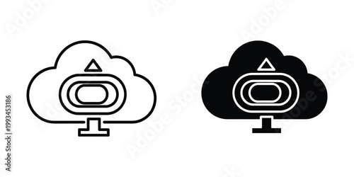 Comparison of cloud storage icons with different visual styles