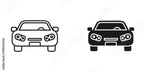 Comparison of a light-colored car icon and a dark-colored car icon side by side