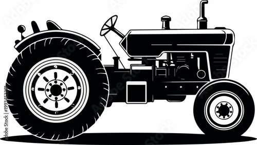 Tractor blueprint technical drawing and schematic