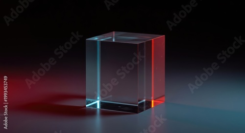Abstract light bending through a perfectly clear geometric prism, symbolizing focus, precision, and finding pure understanding ,refraction ,glass ,future