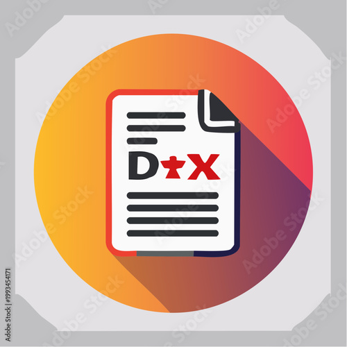 Document with D+X symbol and lines