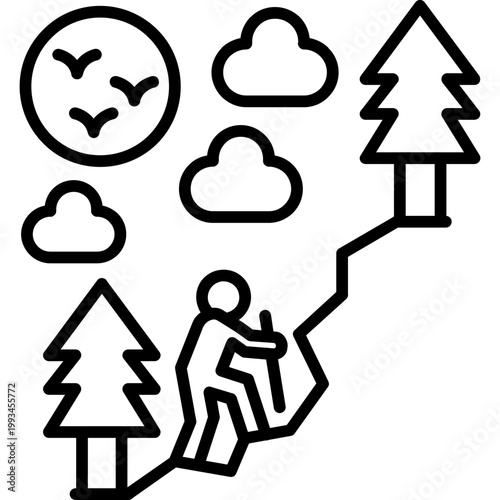 Jungle Trek Line Icon