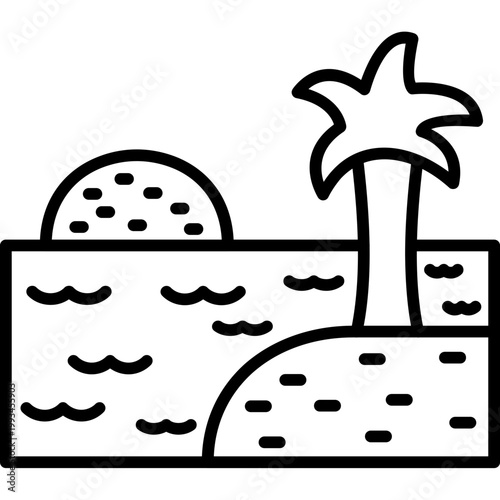 Island Exploration Line Icon