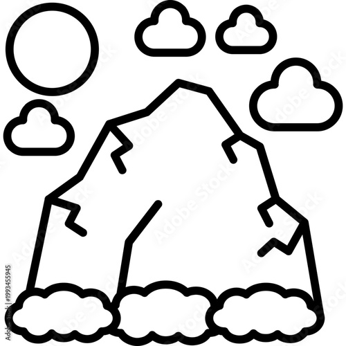 Cave Exploration Line Icon