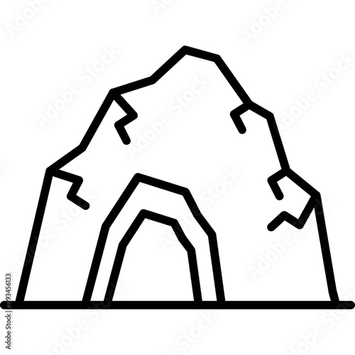 Secret Cave Line Icon