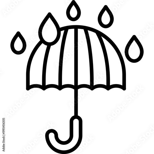 Rain Protection Line Icon
