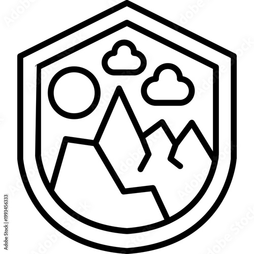 Explorer Badge Line Icon