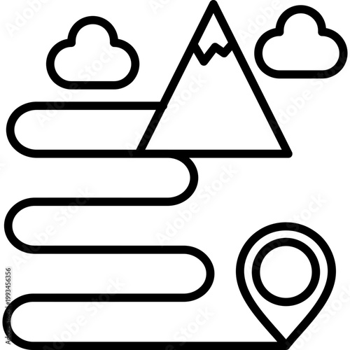 Hiking Trail Line Icon