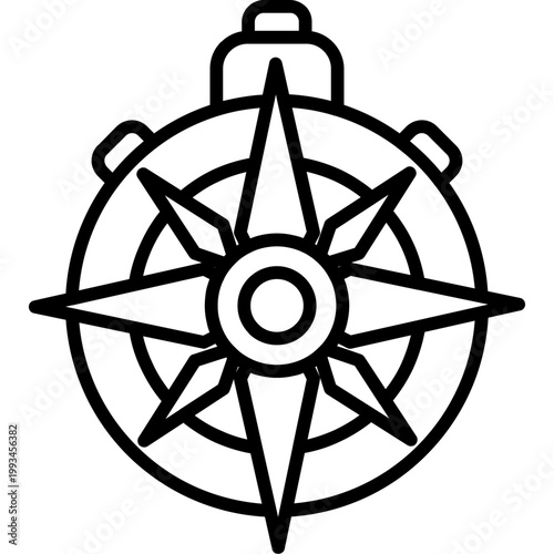 Compass Navigation Line Icon