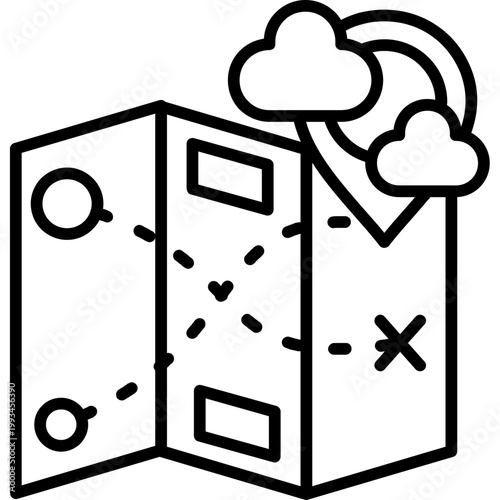 Map Exploration Line Icon