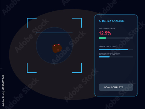 AI Skin Cancer Detection Scanner and Dermatological Lesion Analysis Interface