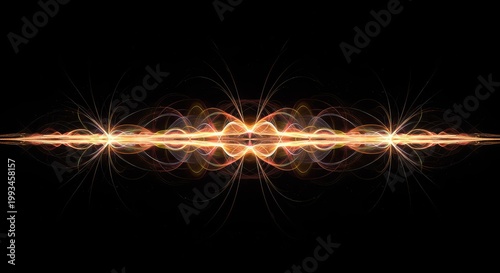 Harmonic abstract flowing pattern demonstrating energy transfer, sympathetic vibration, and rhythmic synchronization in deep color fields ,field ,smooth ,modern