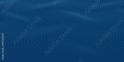 Dark blue halftone dotted abstract background, big data pattern, technology or futuristic visualization, waveform dot texture, music backdrop.