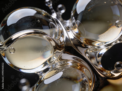 Futuristic glass and chrome liquid hybrid abstract background design