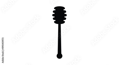 A black silhouette of a honey dipper on a white background silhouette