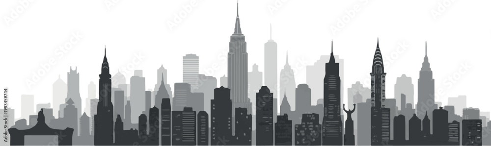 Fototapeta premium buildings skyline outline for header