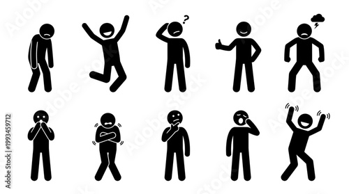 Conceptual Human Feelings A Diverse Set of Stick Figure Emotion Icons