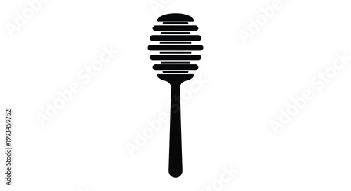 A simple black silhouette of a honey dipper kitchen tool silhouette
