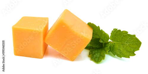 Piece of cheese isolated on a white background