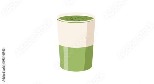 A minimalist vector illustration of a green and white cup