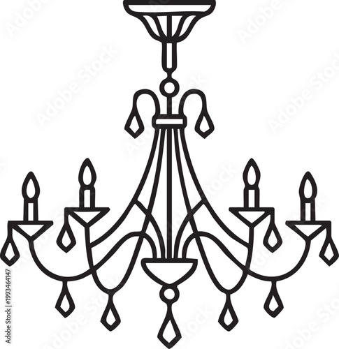 Minimal chandelier outline icon