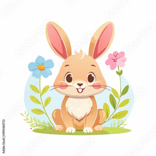 Niedlicher Hase mit langen Ohren