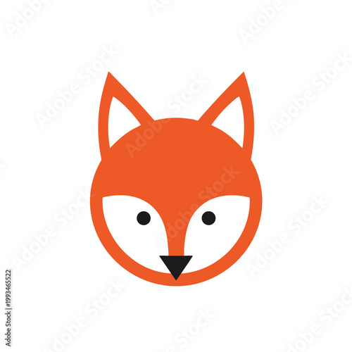 Minimalist Fox Head Vector Illustration.