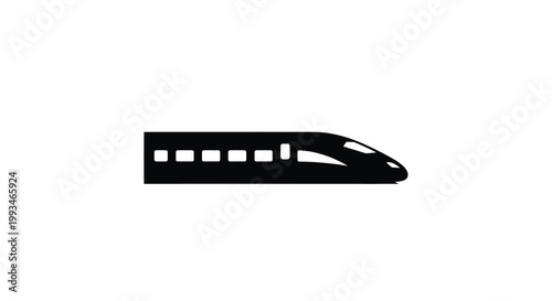A sleek modern high speed train is depicted in a striking black silhouette