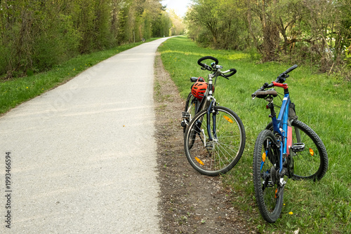 Wallpaper Mural Two bikes parked on the side of a rural asphalt road. Torontodigital.ca