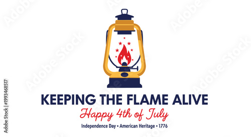 American Independence Day, 4th of July lantern, patriotic symbols, USA heritage icons