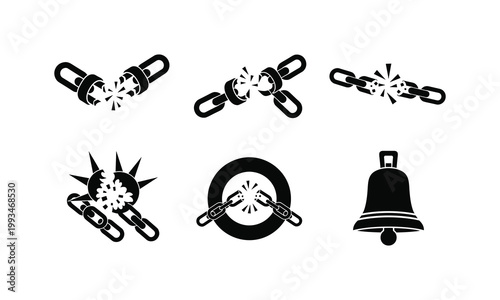 Drum and music notes vector silhouette illustration.