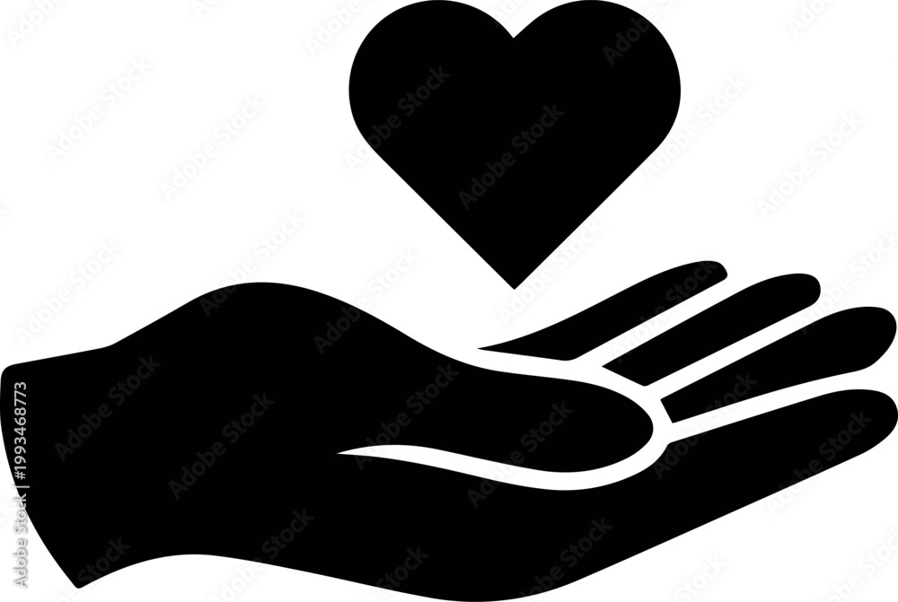 Obraz premium Open palm with heart for healthcare support services