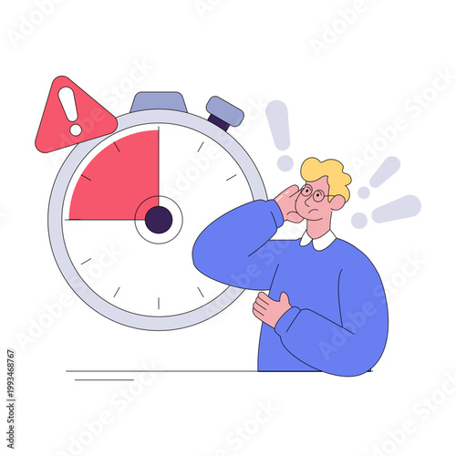 Editable design vector of deadline stress illustration 