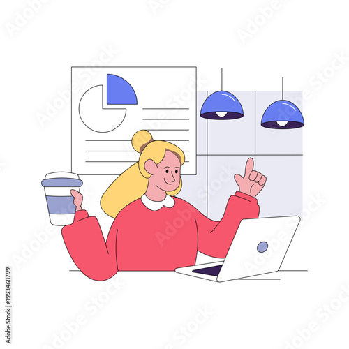 A beautiful design illustration of remote worker 