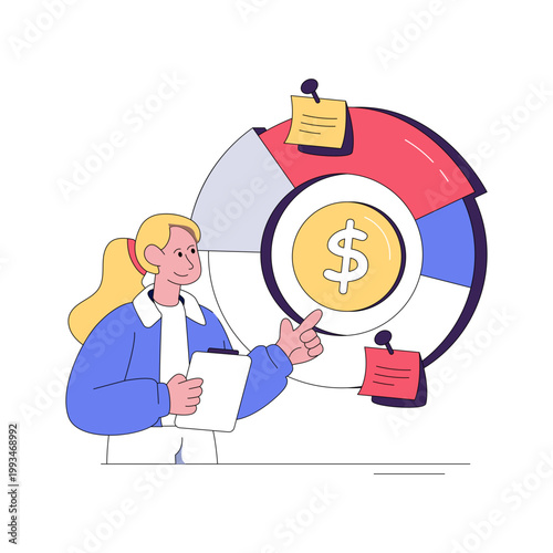 Modern design illustration of financial analyst 