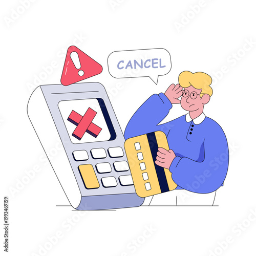 Creative design illustration of pos payment cancel 