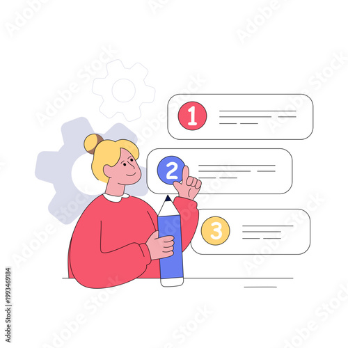 Editable design illustration of task management 
