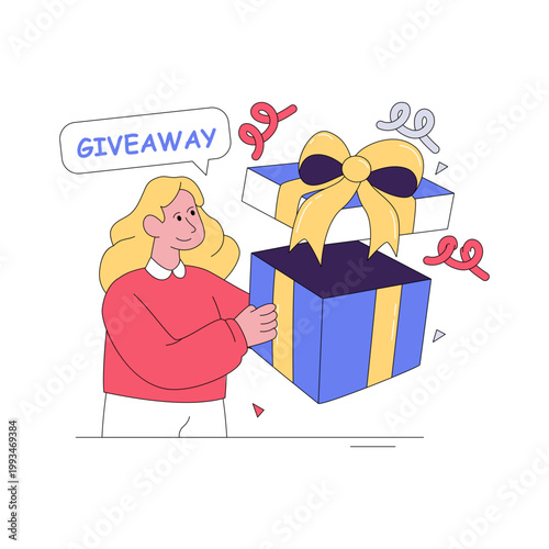 An illustration design of giving gift