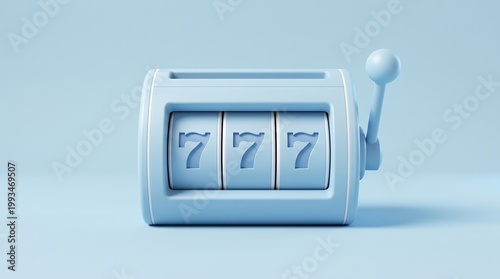 A classic slot machine displaying a winning jackpot of sevens