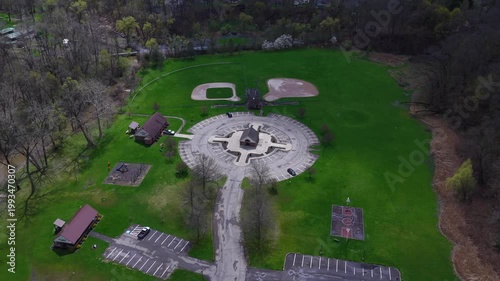Springtime Public Park with fresh green grass in East Rochester New York