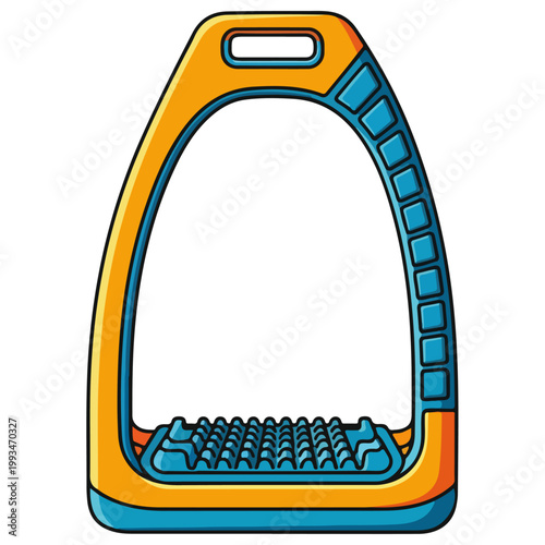 Colorful Flat Design Equestrian Horse Stirrup Vector Graphic