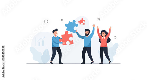 Teamwork Puzzle Solution Success Business People Collaboration Strategy