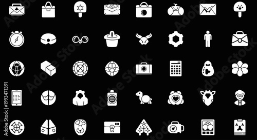 Collection of various business icons.