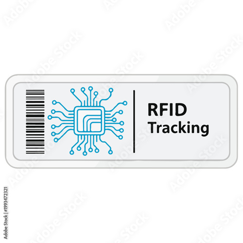RFID Tracking Label Flat Design Vector Template