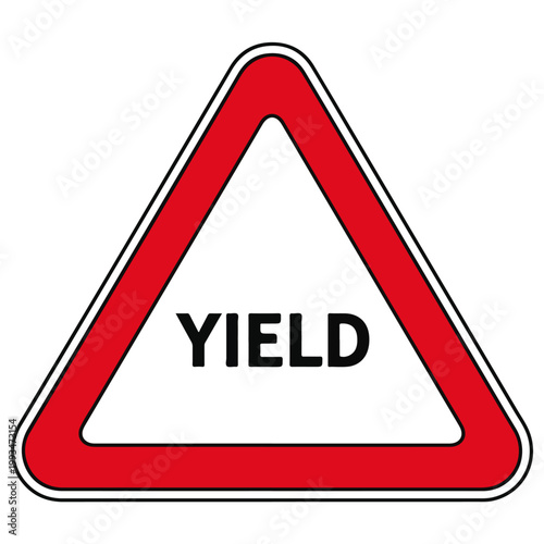 yield triangle road traffic warning sign vector template
