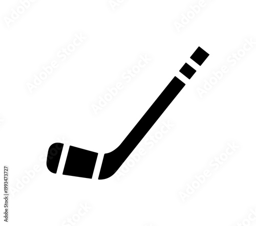 Minimalist Black Hockey Stick Vector Icon