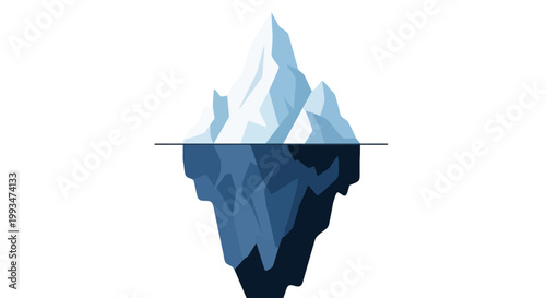 Underwater Iceberg with Reflection in Calm Water