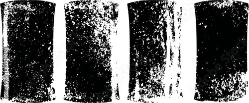 distressed vertical brush strokes in black ink grunge texture paint marks, rough artistic banners for design and backgrounds