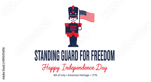 American Independence Day, Patriotic Soldier, 4th of July Celebration, Freedom Icon Vector