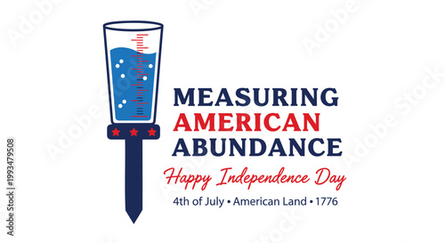 American Independence Day, patriotic measuring cup vector icon, 4th of July celebration, abundance theme